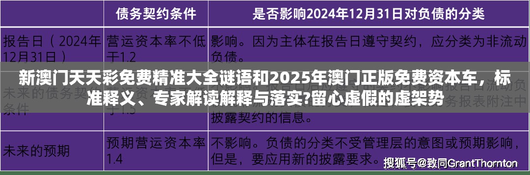 新澳门天天彩免费精准大全谜语和2025年澳门正版免费资本车，标准释义、专家解读解释与落实?留心虚假的虚架势