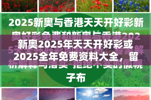 新奥2025年天天开好彩或2025全年免费资料大全，留心误导的假幌子链