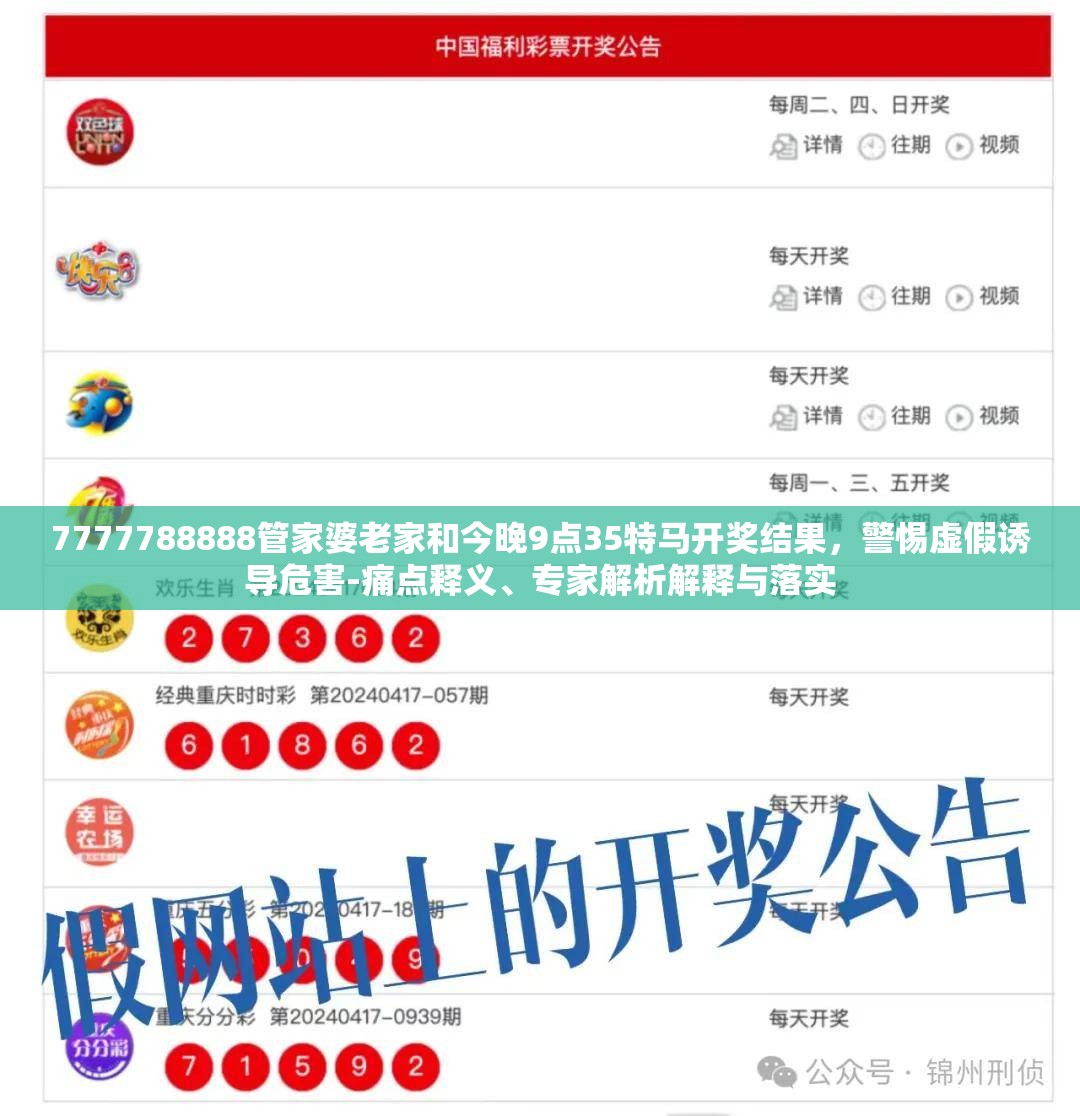 7777788888管家婆老家和今晚9点35特马开奖结果，警惕虚假诱导危害-痛点释义、专家解析解释与落实