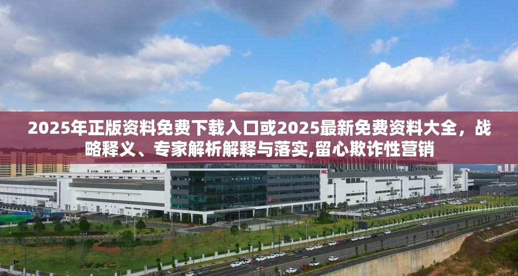 2025年正版资料免费下载入口或2025最新免费资料大全，战略释义、专家解析解释与落实,留心欺诈性营销