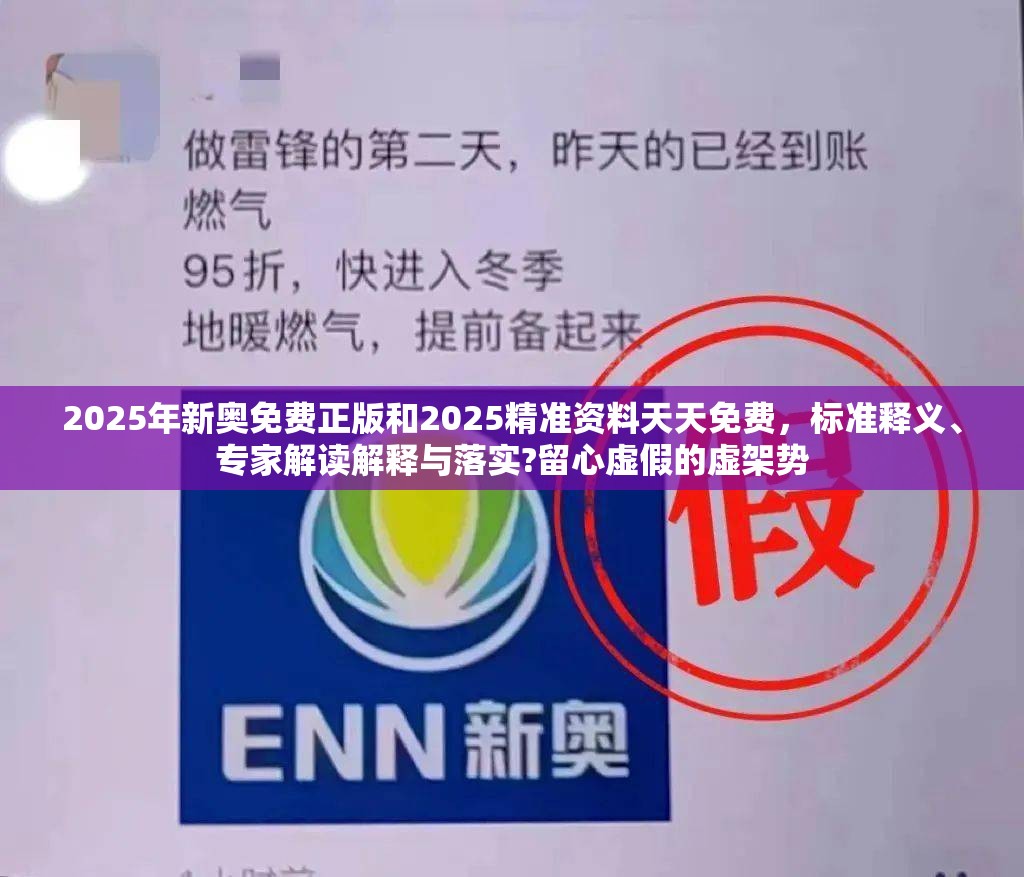 2025年新奥免费正版和2025精准资料天天免费，标准释义、专家解读解释与落实?留心虚假的虚架势