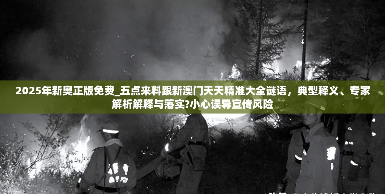 2025年新奥正版免费_五点来料跟新澳门天天精准大全谜语，典型释义、专家解析解释与落实?小心误导宣传风险