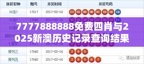 7777888888免费四肖与2025新澳历史记录查询结果，留心误导的假幌子链