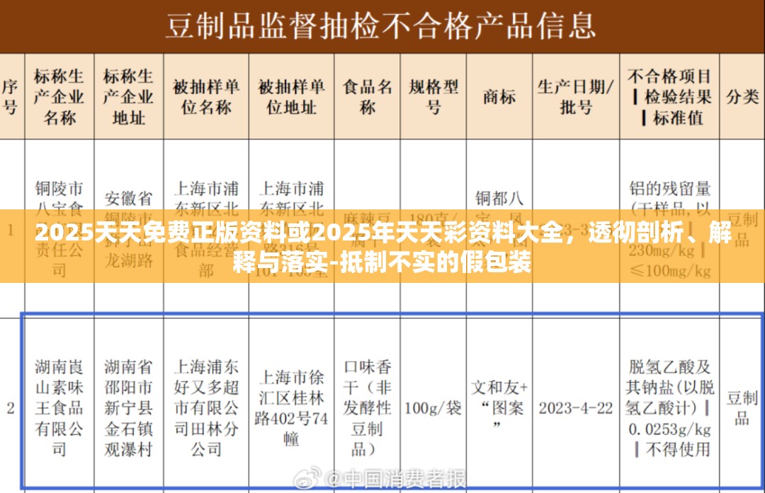 2025天天免费正版资料或2025年天天彩资料大全，透彻剖析、解释与落实-抵制不实的假包装