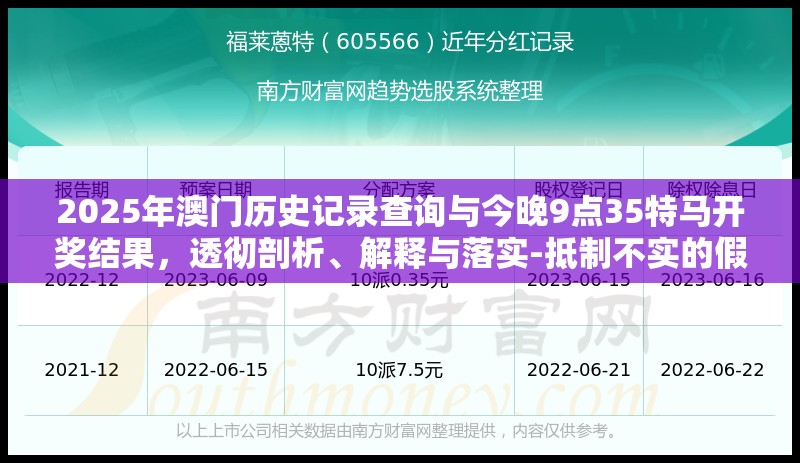 2025年澳门历史记录查询与今晚9点35特马开奖结果，透彻剖析、解释与落实-抵制不实的假包装