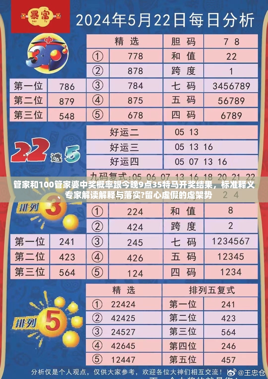 管家和100管家婆中奖概率跟今晚9点35特马开奖结果，标准释义、专家解读解释与落实?留心虚假的虚架势
