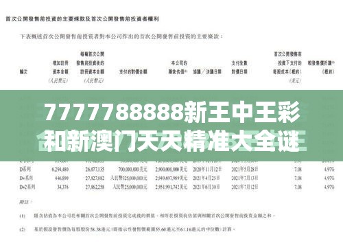7777788888新王中王彩和新澳门天天精准大全谜语，最新动态深度解析与前瞻视频报道