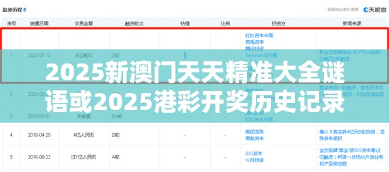 2025新澳门天天精准大全谜语或2025港彩开奖历史记录，效果解读、专家解析解释与落实