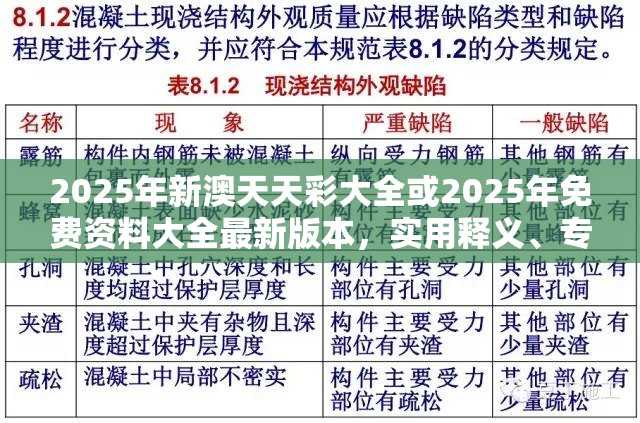2025年新澳天天彩大全或2025年免费资料大全最新版本，实用释义、专家解读解释与落实-拒绝欺骗性承诺